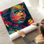 poster wonder woman street art au sol.webp