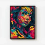 poster wonder woman street art avec cadre.webp