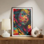 poster wonder woman street art meuble.webp