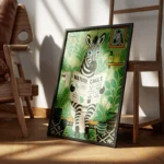 poster zebre toilettes encadre.webp