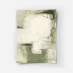 affiche abstraite aux teintes naturelles de vert olive beige et blanc avec des f.webp
