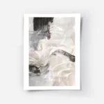 affiche abstraite aux tons gris beige noir et marron avec un motif de couleur to.webp