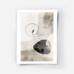 affiche abstraite aux tons neutres lignes noires minimalistes et formes abstrait.webp