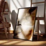 affiche abstraite aux traits de pinceau melanges encadre.webp