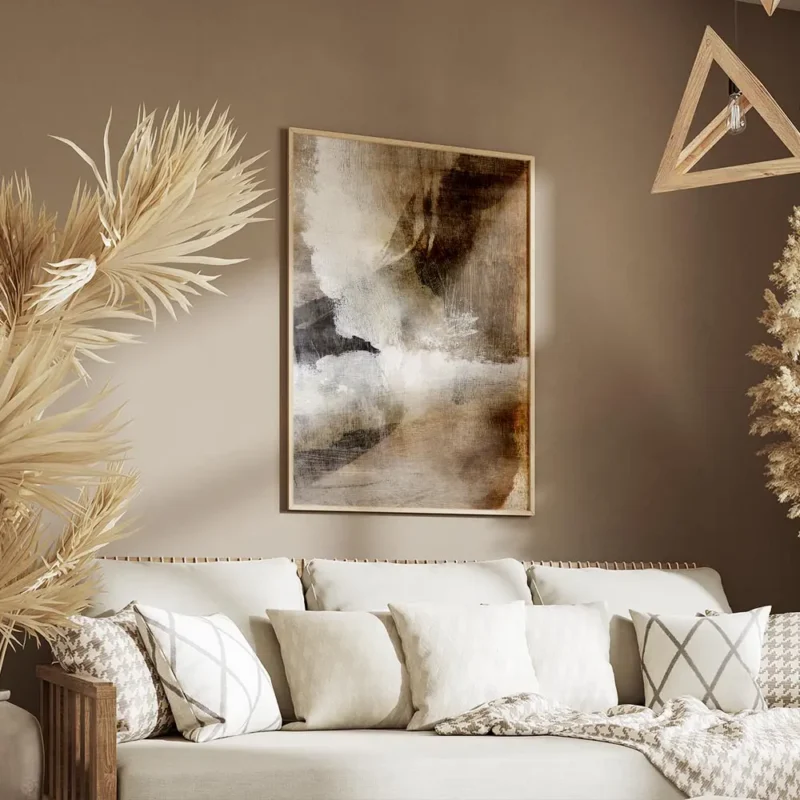 affiche abstraite aux traits de pinceau melanges salon.webp