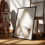 affiche abstraite avec des formes organiques en gris marron et beige creant un m encadre.webp