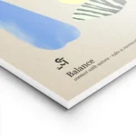 affiche abstraite avec des formes organiques roses bleues marron jaunes et des m lightpanel.webp