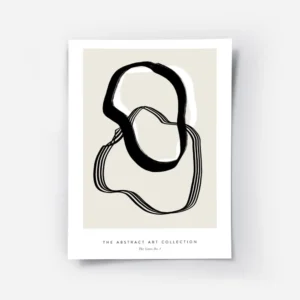 affiche abstraite avec des lignes noires epaisses et fines sur un fond beige cla.webp