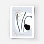 affiche abstraite avec des rayures bleues des formes blanches et noires et des l.webp
