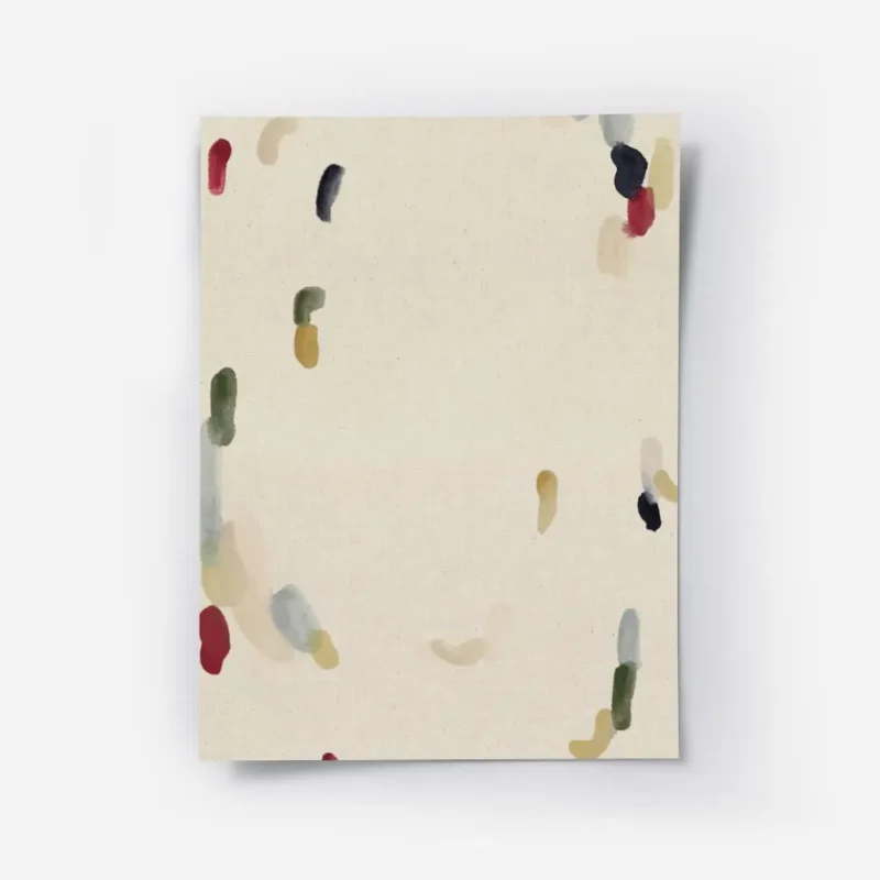 affiche abstraite avec des touches de peinture organiques rouges vertes bleues e.webp