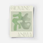 affiche abstraite avec formes vertes et texte giovane anima typographie stylisee.webp