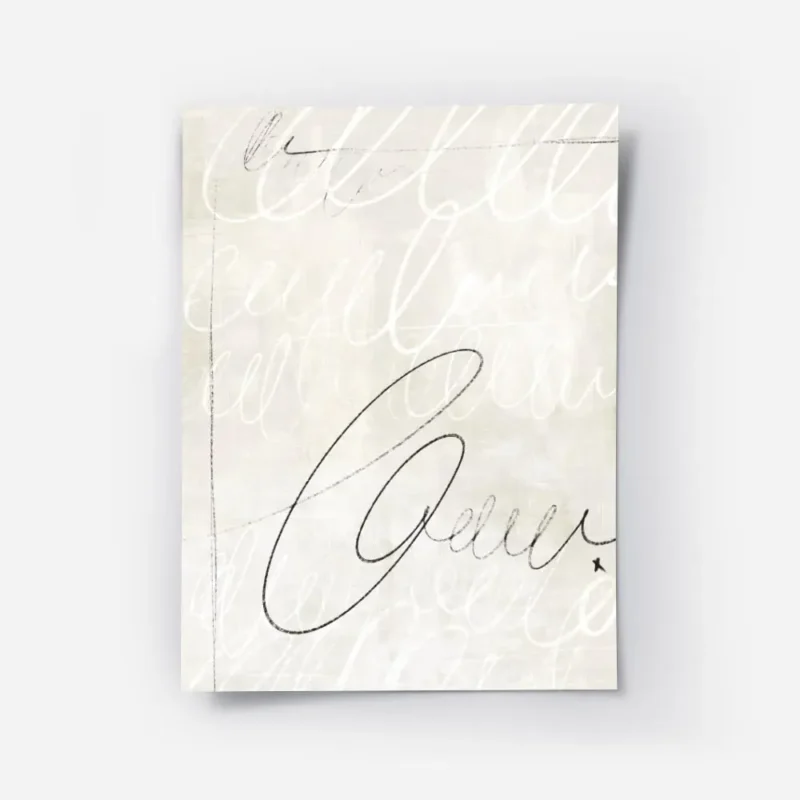 affiche abstraite beige avec un texte artistique noir et blanc en typographie cu.webp