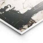 affiche abstraite beige et blanc avec des formes organiques des touches de noir lightpanel.webp