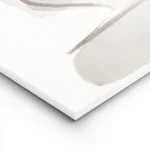 affiche abstraite beige et bleue avec des formes organiques et des lignes marron lightpanel.webp