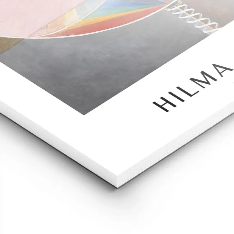 affiche abstraite de hilma af klint avec un c ur rose des cercles et des spirale lightpanel.webp