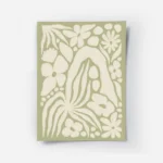 affiche abstraite de jardin vert avec des fleurs et des feuilles de couleur ecru.webp