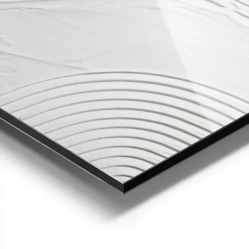 affiche abstraite de lignes ondulees en relief couleur gris beige texture modern aluminium.webp