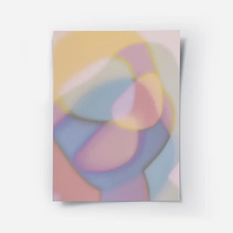 affiche abstraite de nuances douces et floues formes pastel etherees de rose ble.webp
