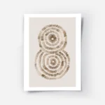 affiche abstraite deco avec deux formes circulaires superposees de couleur marro.webp