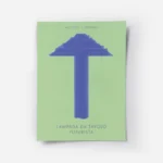 affiche abstraite dune lampe de table futuriste bleue sur fond vert style dani k.webp