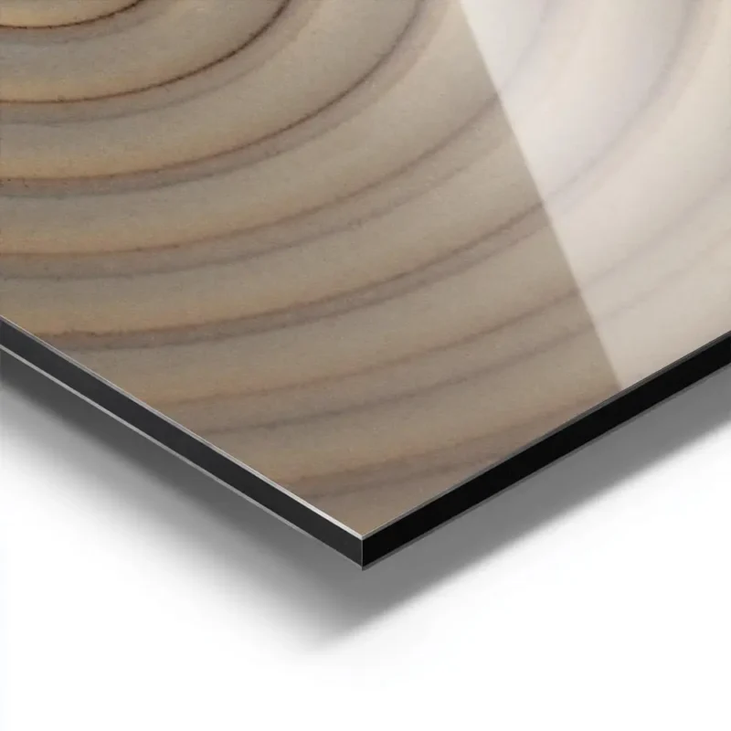 affiche abstraite dune spirale beige avec des ombres marquees creant un effet de aluminium.webp