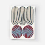 affiche abstraite et audacieuse avec motif zebre tons bleus rouges et beiges typ.webp