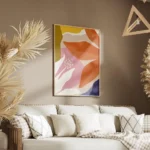 affiche abstraite et coloree de fleurs graphiques aux couleurs vives salon.webp