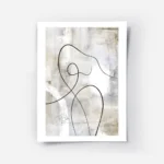 affiche abstraite gris beige avec des lignes noires et blanches evoquant une fig.webp