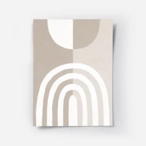 affiche abstraite minimaliste avec arches blanches et beiges formes geometriques.webp
