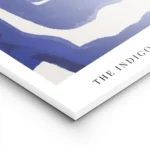 affiche abstraite aux lignes bleues sur fond beige typographie noire en haut et lightpanel.webp