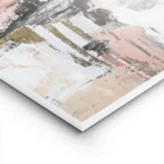 affiche abstraite aux teintes rose beige blanc et noir avec des touches dorees t lightpanel.webp