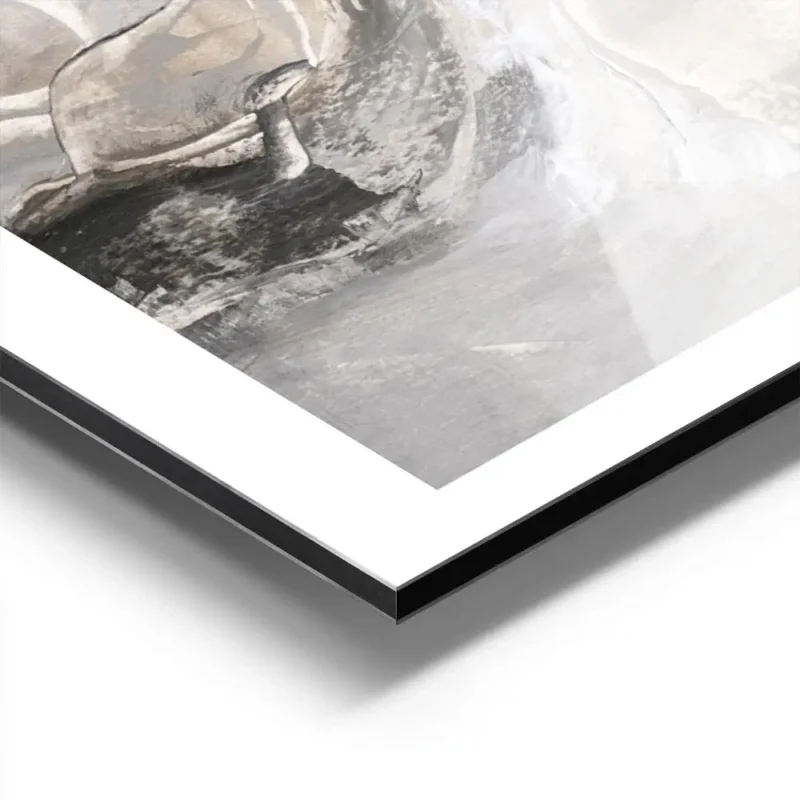 affiche abstraite aux tons gris beige noir et marron avec un motif de couleur to aluminium.webp