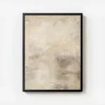 affiche abstraite aux tons neutres beige marron et creme avec des textures de co avec cadre.webp