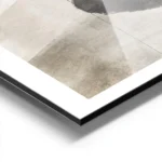 affiche abstraite aux tons neutres lignes noires minimalistes et formes abstrait aluminium.webp