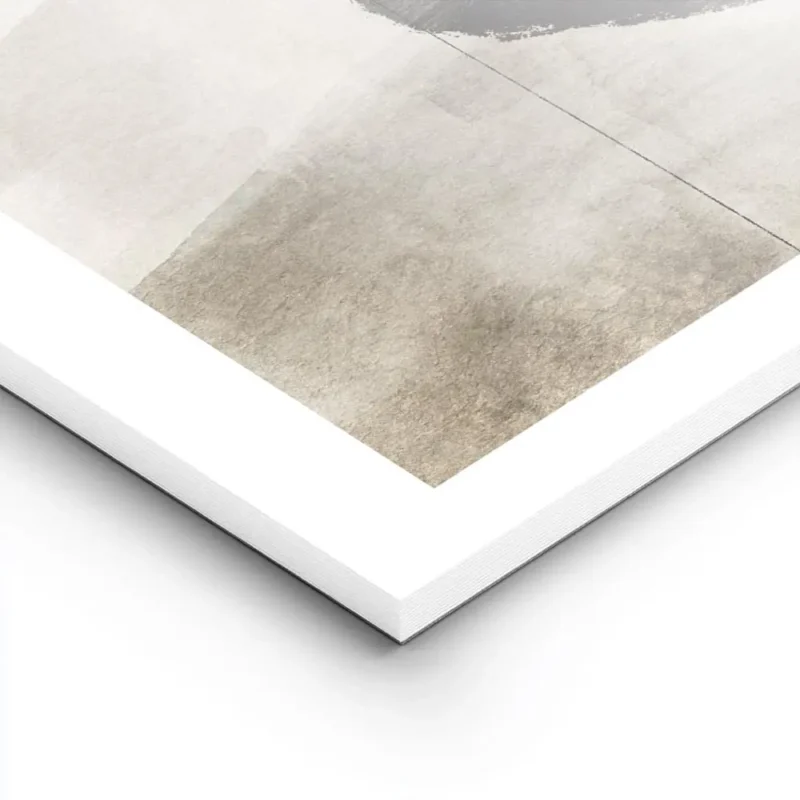 affiche abstraite aux tons neutres lignes noires minimalistes et formes abstrait lightpanel.webp