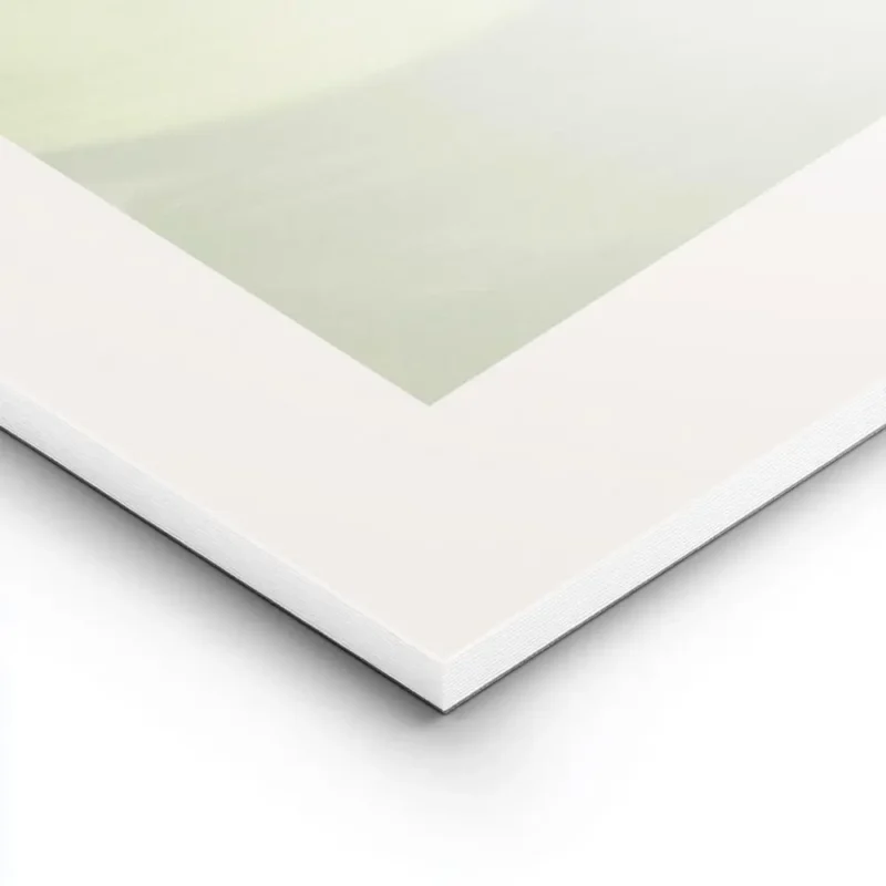 affiche abstraite aux tons verts apaisants motifs geometriques et coups de pince lightpanel.webp