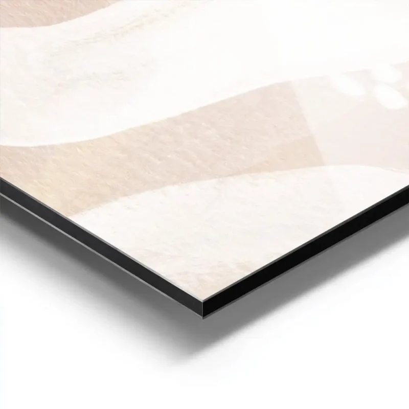 affiche abstraite avec des coups de pinceau et des points blancs sur un fond cou aluminium.webp