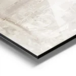 affiche abstraite avec des coups de pinceau textures en beige rose et blanc aspe aluminium.webp