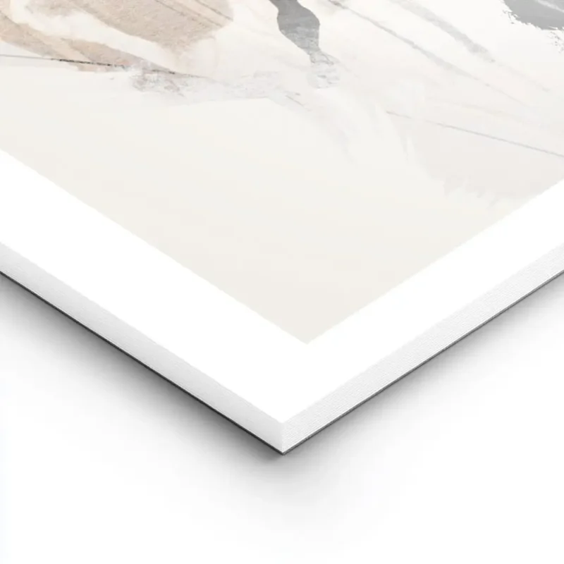 affiche abstraite avec des formes noires et beiges sur fond clair avec des trait lightpanel.webp
