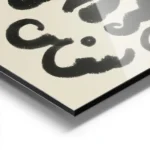affiche abstraite avec des formes organiques noires et des lignes courbes stylis aluminium.webp