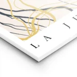 affiche abstraite avec des lignes courbes et des formes de feuilles en noir et j lightpanel.webp