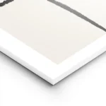 affiche abstraite avec des lignes noires epaisses sur un carre beige clair fond lightpanel.webp