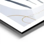 affiche abstraite avec des rayures bleues des formes blanches et noires et des l aluminium.webp