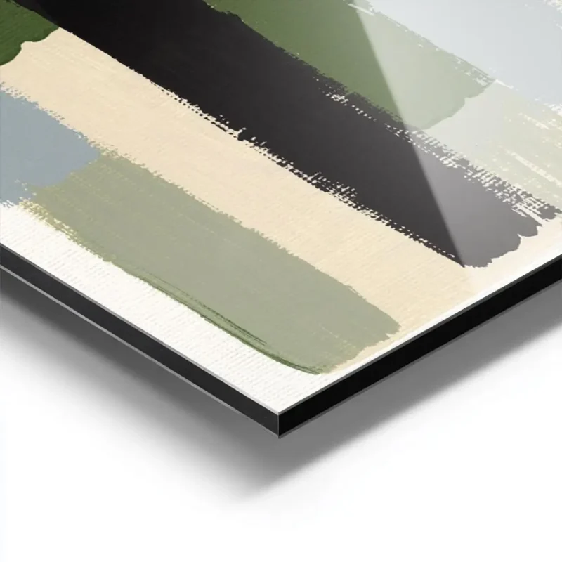 affiche abstraite avec des taches de peinture verticales de differentes couleurs aluminium.webp
