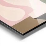 affiche abstraite avec une plante aux formes fluides dans un vase aux couleurs r aluminium.webp