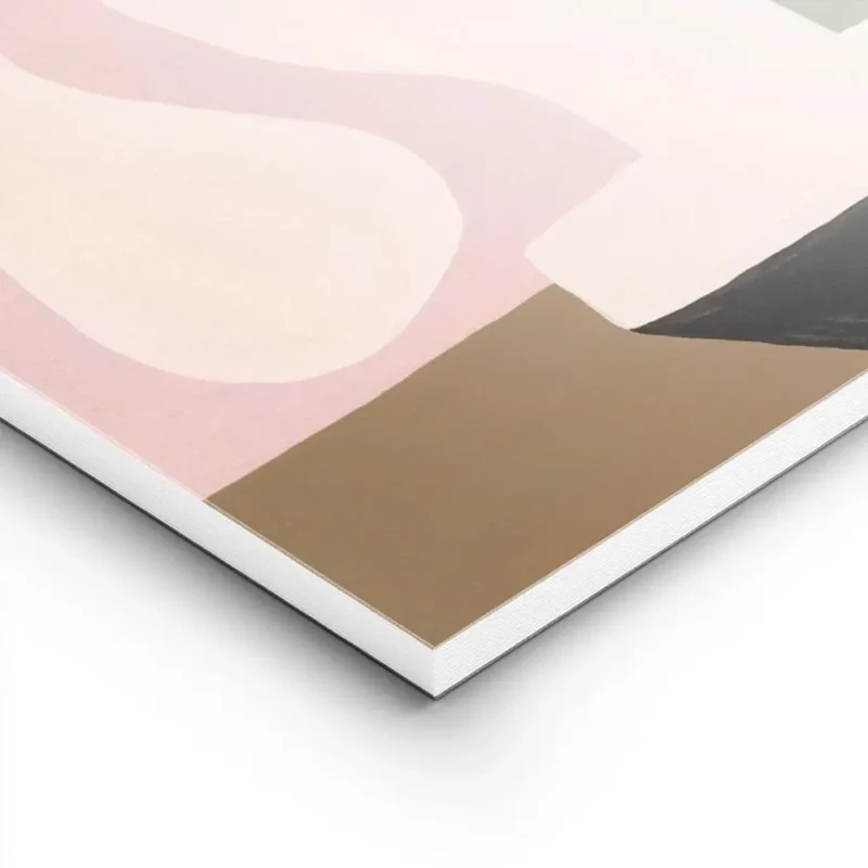 affiche abstraite avec une plante aux formes fluides dans un vase aux couleurs r lightpanel.webp
