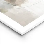 affiche abstraite beige avec des formes texturees marron bleues et des lignes fi lightpanel.webp