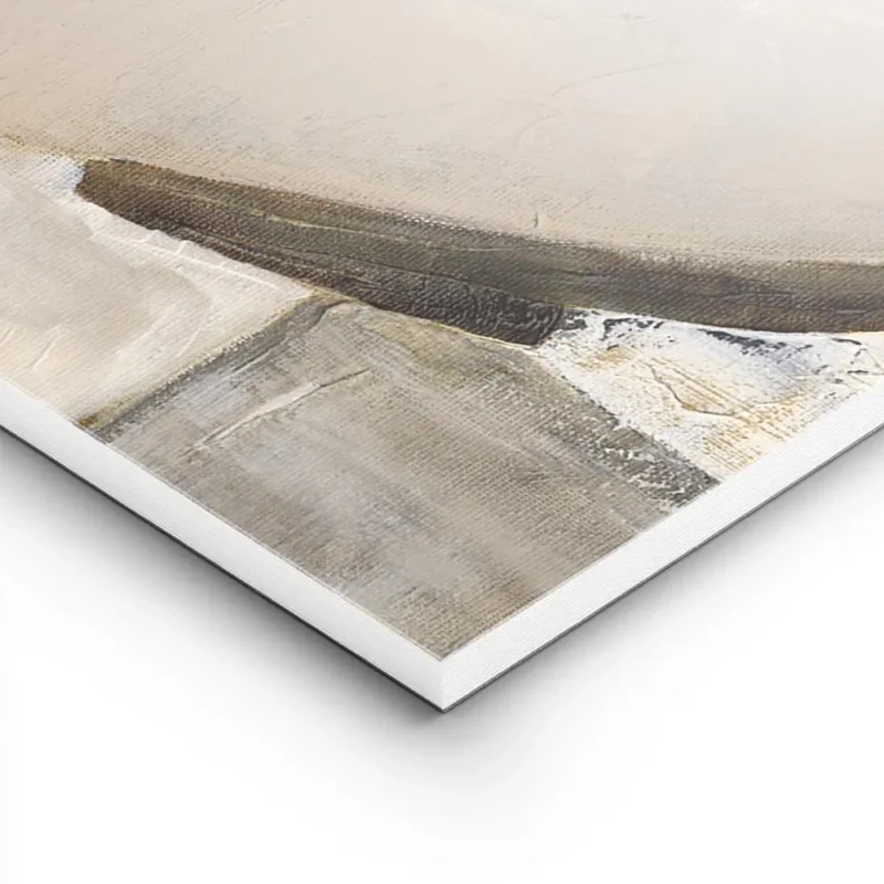 affiche abstraite beige et blanc avec une forme noire texturee et des lignes geo lightpanel.webp