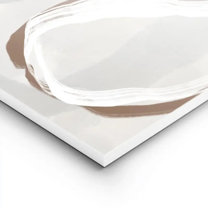 affiche abstraite beige et bleue presentant des formes organiques et des lignes lightpanel.webp