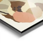 affiche abstraite de fleurs aux formes organiques tons pastel de rose beige et m aluminium.webp
